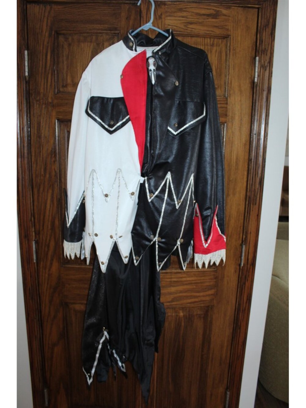 Vintage Cosplay Costume Court Jester Villain Handmade Jacket, Skirt, Pants, Belt